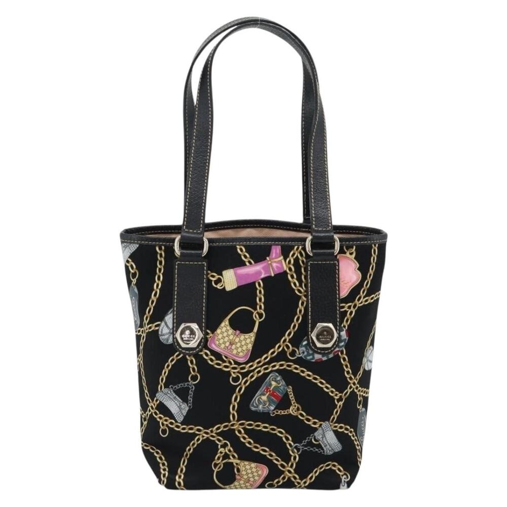 Gucci Dionysus Satin Black Gold Handbag Silk